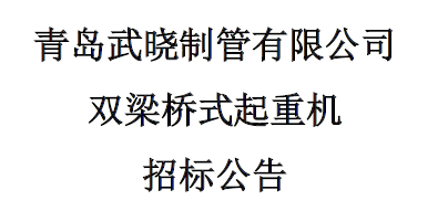 起重设备招标公告