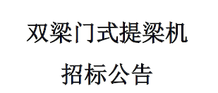 双梁门式提梁机招标公告