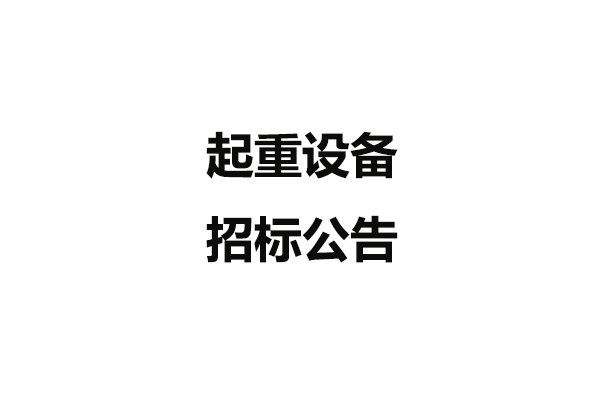 起重设备招标公告